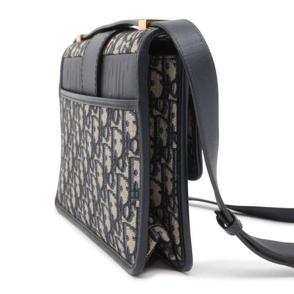 Dior Oblique Christian Montaigne 30  Shoulder Bag Navy Trotter - Picture 1 of 16